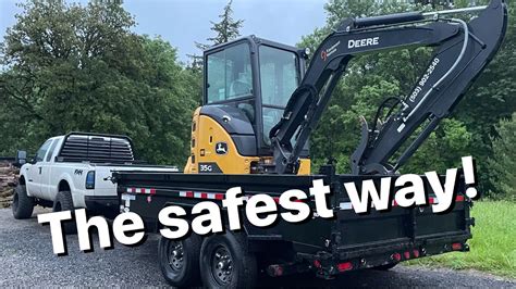 trucks hauling mini excavators|how to transport an excavator.